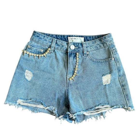 ban jars nwot distressed rhinestone embellished shorts size 1/24 - Picture 1 of 7